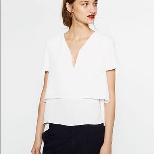 Zara Tops - NWT Zara White Layered Flowing Blouse Top Zara Tops - NWT Zara White Layered Flowing Blouse Top